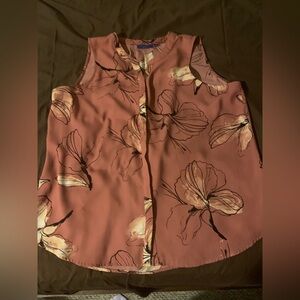 Apt. 9 Mauve Floral Sleeveless Keyhole Camisole